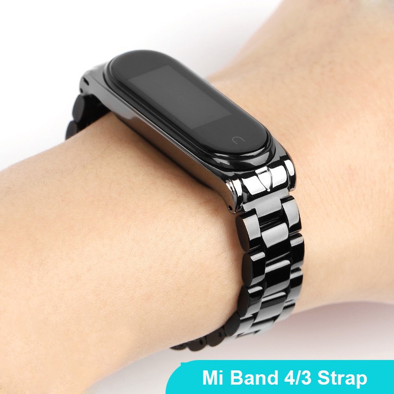 Dây đeo cổ tay Mi Band 4 Dây đeo kim loại bằng thép không gỉ cho Xiaomi Mi Band 4 3 Dây đeo đồng hồ 