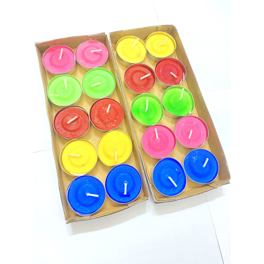 Đèn Cầy T.Light 5 Màu Sang Trọng - Hộp 10 Viên 5 Màu - Nến Ly Cung Hỷ