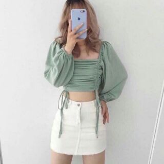 🐾🐾Áo crop rút dây hai bên 🍀🍀