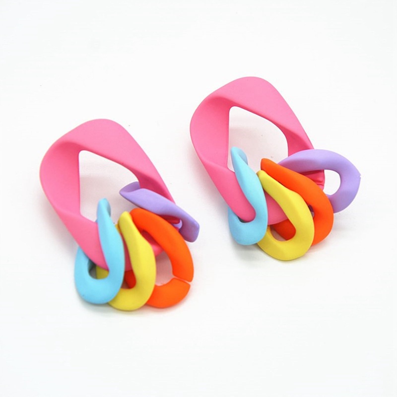 Ygt Khuyên Tai Acrylic Hình Móng Vuốt Đơn Giản Màu Kẹo Ngọt Thời Trang Mùa Hè Cho Nữ