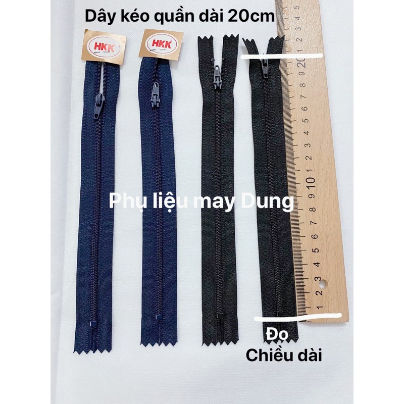 dây kéo quần HKk dài 20cm