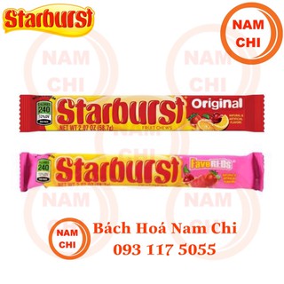 Kẹo Mềm Starburst 2 Hương Vị Original và FaveREDs Thanh 58.7g Nhập Khẩu Mỹ