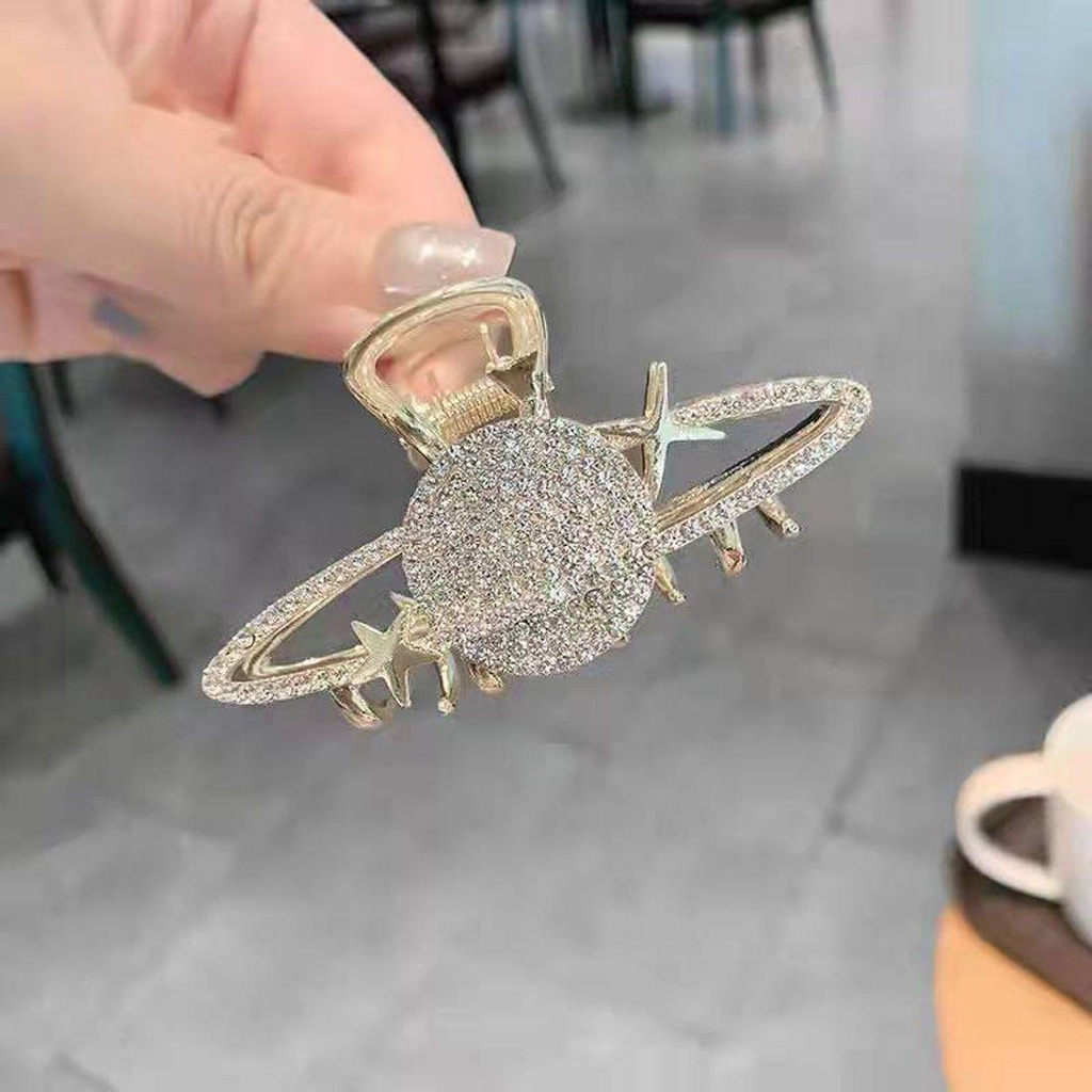 Kẹp Tóc Hình Hành Tinh Đính Ngọc Trai Thời Trang|Kẹp Tóc Đuôi Ngựa Cỡ Lớn Phong Cách Hàn Quốc