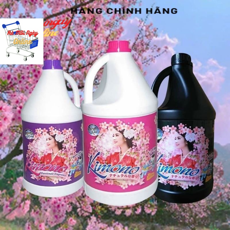 Nước giăt xả 2in1 KIMONO (3.6kg/can) - Được sản xuất theo Công nghệ Nhật Bản, giặt tay và giặt máy