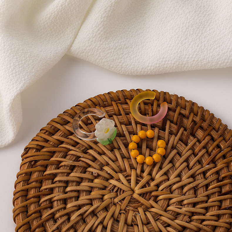 Set 3 khuyên tai Ahellogirl hình bông hoa nhiều màu sắc thời trang