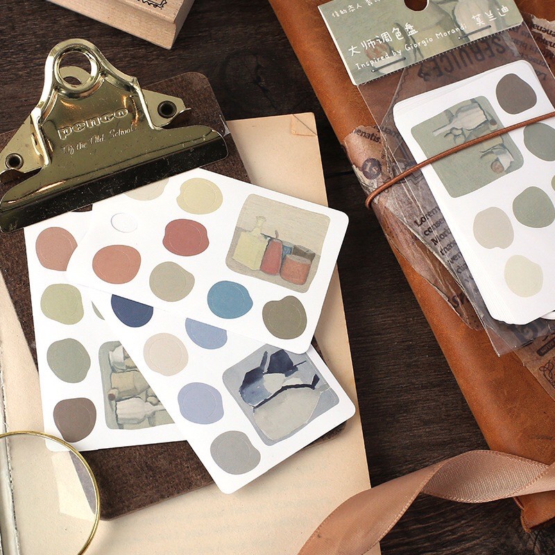 Tập 10 tấm dán trang trí danh họa thế giới trường phái nghệ thuật