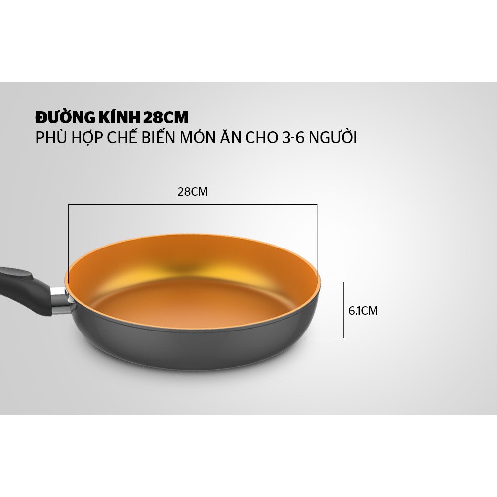 CHẢO CHỐNG DÍNH ĐÁY TỪ SUNHOUSE MAMA SHG1128MCB