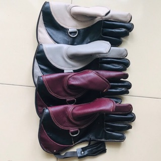 Găng tay 2 lớp da bò cao cấp dài 30cm. (Mẫu mặt trăng)