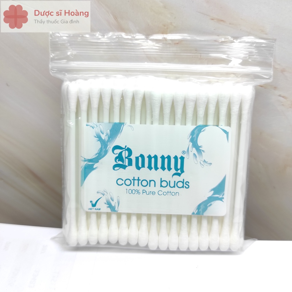 Tăm Bông Ngoáy Tai, Mũi BONNY - Đại Tiêu Chuẩn Châu Âu gói 45 que