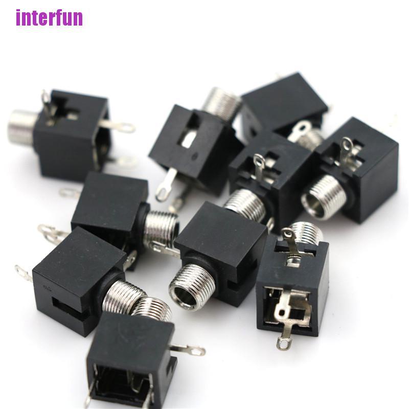 [Interfun1] 10 Pcs Panel Pcb Female 3.5Mm Headphone Jack Audio Connectors [Fun]