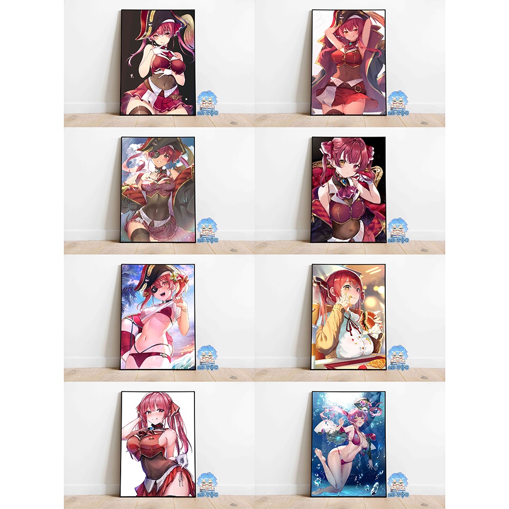 Tranh poster A3 dán tường Houshou Marine Hololive (3) - 2d Tộc Shop