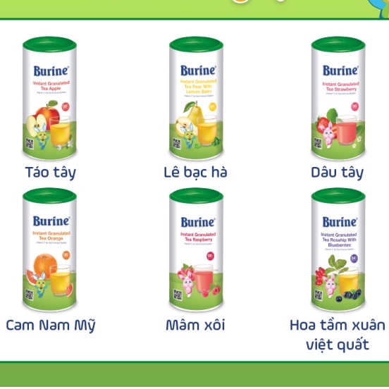 Trà cốm hoa quả HiPP Burine 200g bổ sung Vitamin C, tăng đề kháng