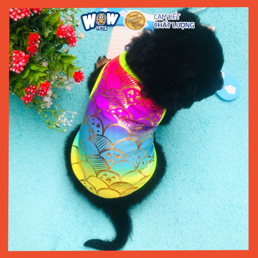 [F041] Áo Cho Chó Mèo Vây Cá Sặc Sỡ Wowpets Thời Trang Thú Cưng Màu Sắc Lấp Lánh