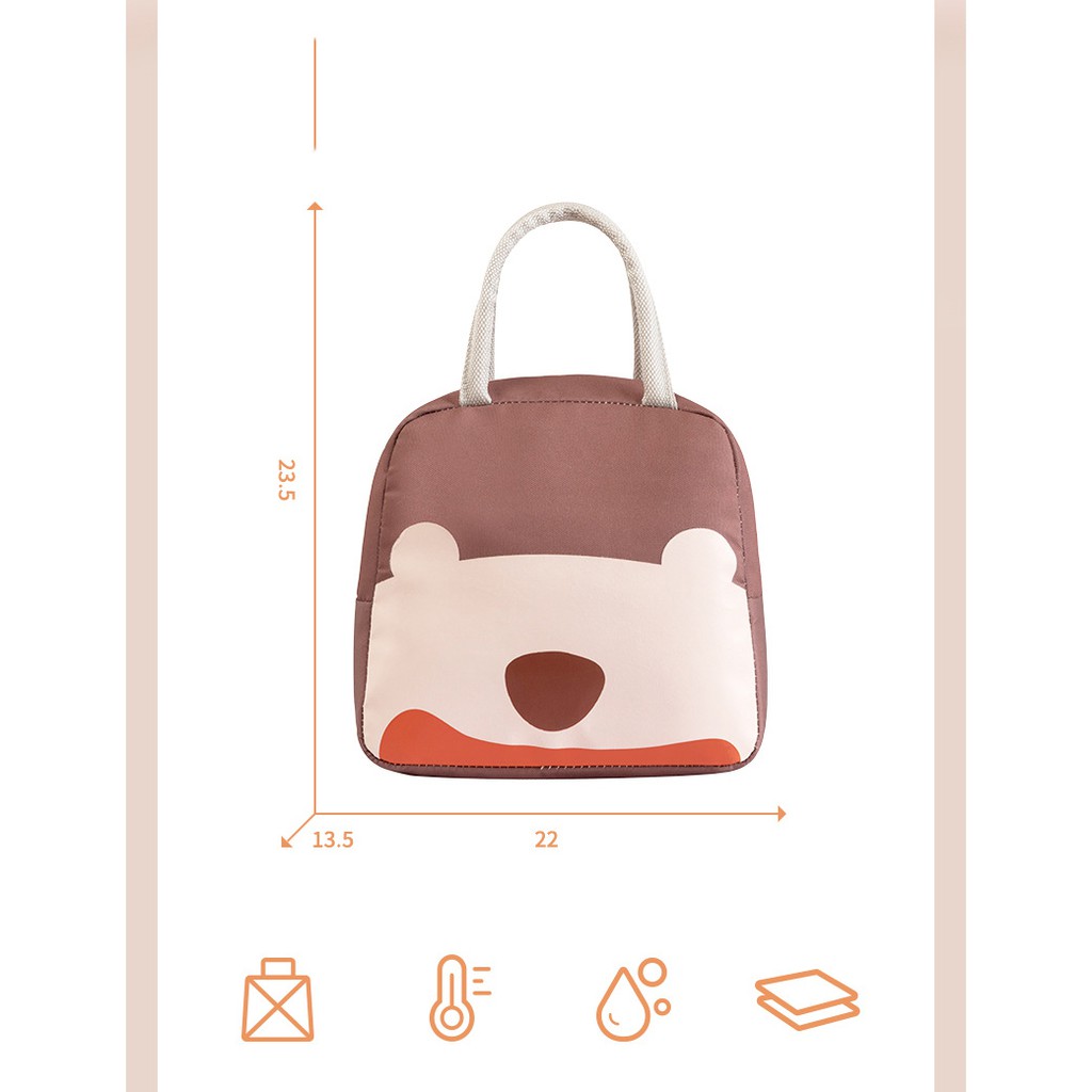Túi Cách Nhiệt Đựng Cơm Chống Thấm Nước Hình Gấu - Dumi Shop