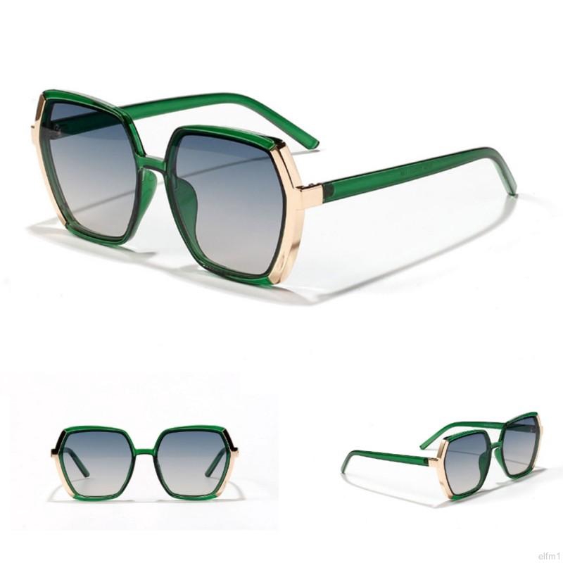 Korean Fashion Wild Trend Polygonal Big Frame Semi-metallic Color Sunglasses