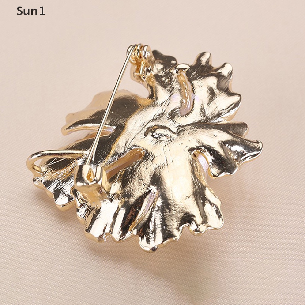 Sun1 &gt; Trâm Cài Áo Đính Đá Zircon Ngọc Trai Hình Hoa Đào Vintage