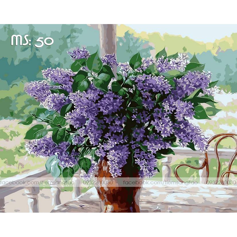 Tranh sơn dầu số hóa Lavender 50 (Có khung)