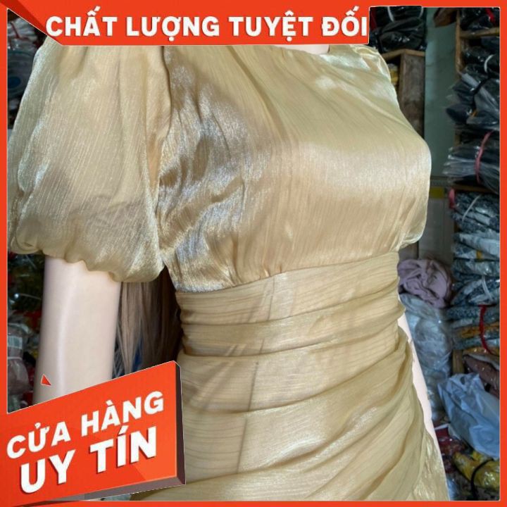 Đầm lụa dự tiệc thiết kế cao cấp sang trọng (có ảnh thật tự chụp) đảm bảo dấu bụng, che khuyết điểm vòng 2