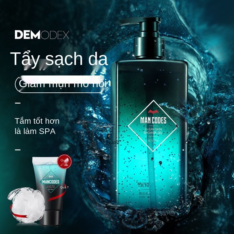 Sữa tắm loại bỏ mụn lưng tẩy tế bào chết trắng da/dầu gội giảm gàu Mancodes lưu hương lâu