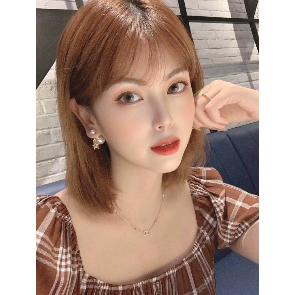 Khuyên Tai Tròn Khắc Chữ Dior Bằng Thép Titanium Thời Trang Cho Nữ