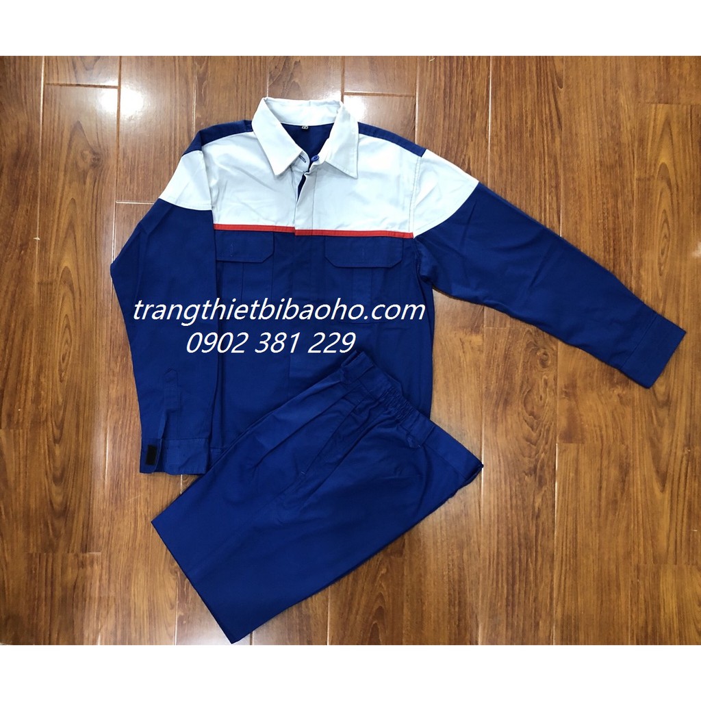 Bộ quần áo bảo hộ Foil kaki liên doanh thấm hút mồ hồi DN04 - hình thật