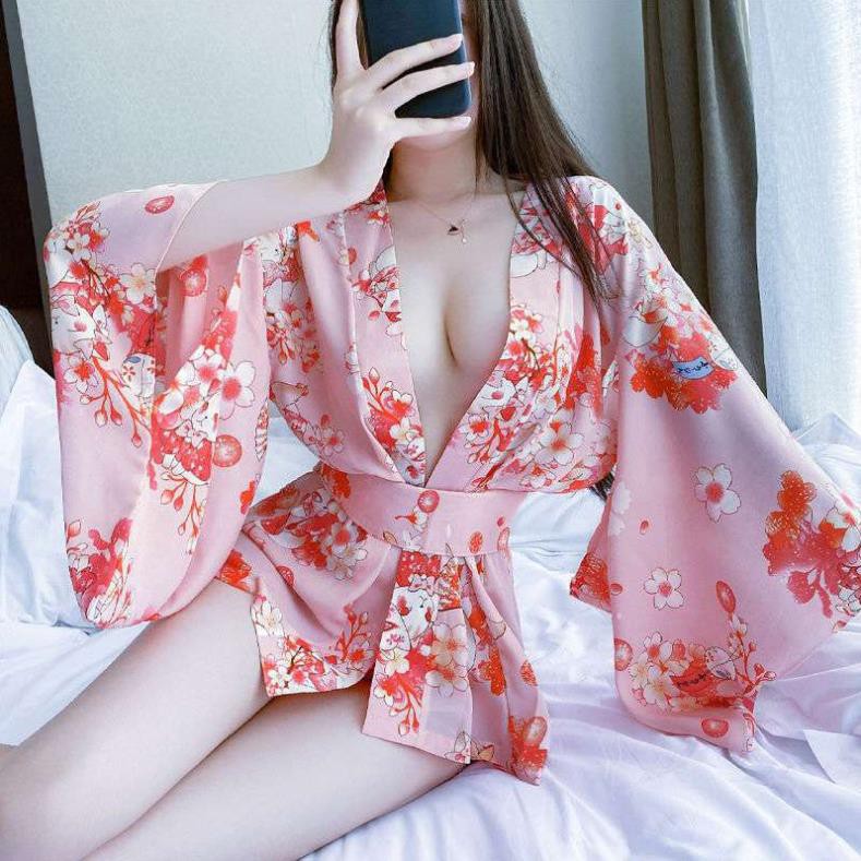 Đầm ngủ sexy phong cách Kimono Nhật Bản gợi cảm