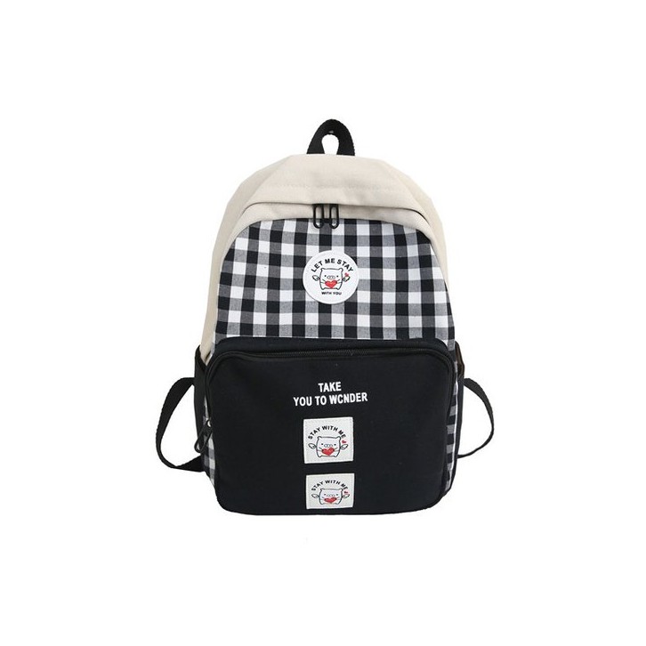 Faya - Balo thời trang họa tiết gingham B337