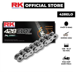 Sên xe máy RK Takasago chain 428 ELO, phốt cao su O-ring, kích thước 10 ly - 428, 132 mắc sên