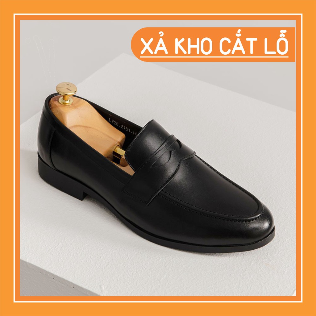 [FREESHIP] Giày Lười Nam Quai Ngang Penny Loafer Da Bò Thật 100%