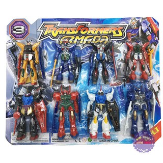 Vỉ đồ chơi 8 con robot biến hình transformers bằng nhựa