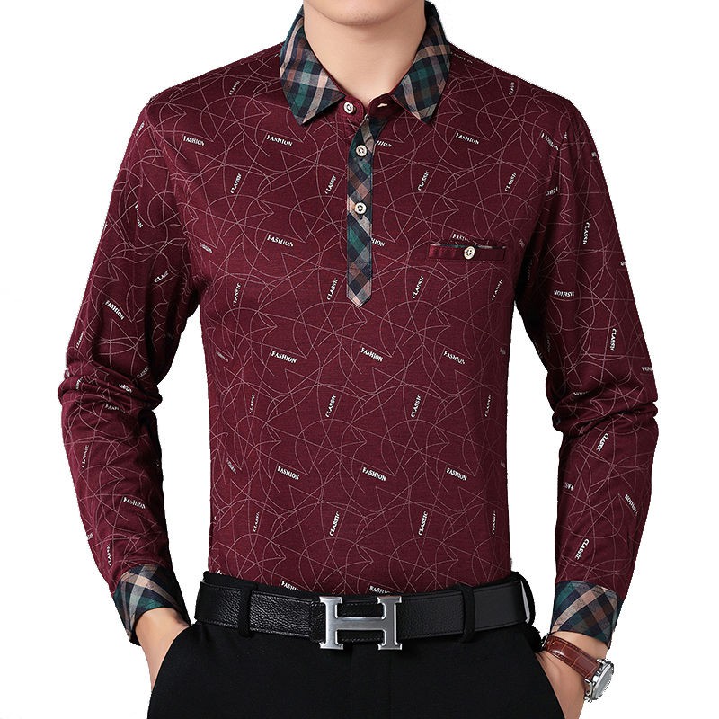áo lót của người đàn ông già nua, tay dài cha Lapel