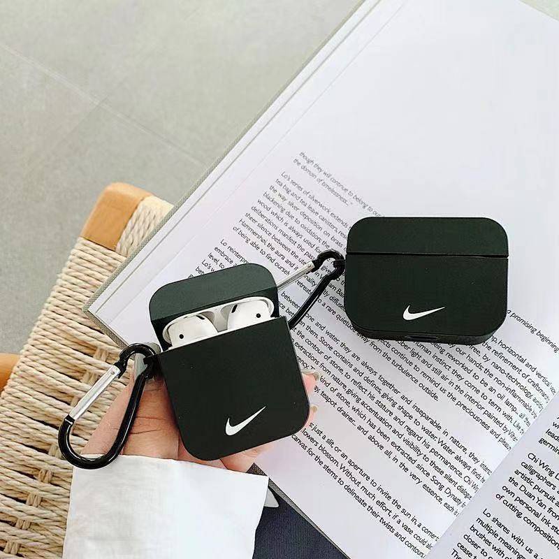 Vỏ bọc silicone cứng bảo vệ hộp sạc tai nghe bluetooth in hình logo Nike thích hợp cho Airpods 1/ 2 3 Pro