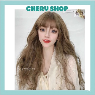 Tóc giả nguyên đầu xù sóng 💄 FREESHIP ❤️ nguyên đầu xù lửng tặng kèm lưới 8184