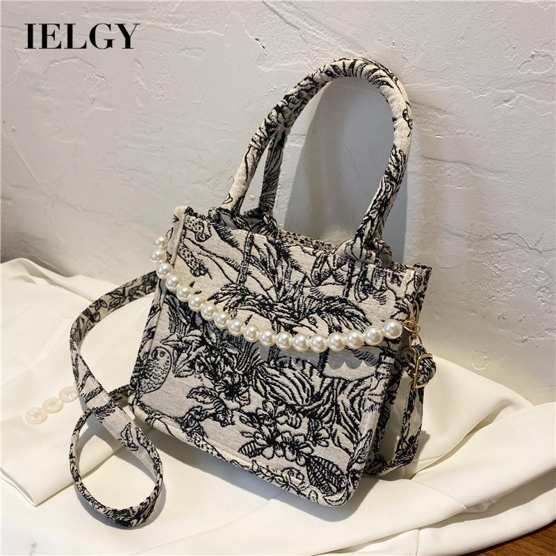 Túi đeo chéo vải canvas cỡ lớn thêu họa tiết thời trang mùa hè thời thượng cho nữ