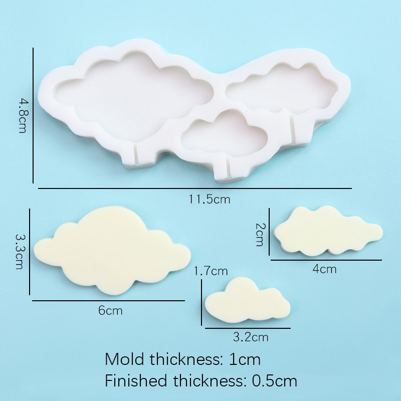 Khuôn Silicone Tạo Hình Làm Bánh Kẹo Hình Ngôi Sao / Đám Mây / Cầu Vồng / Ngôi Sao / Đám Mây 3D