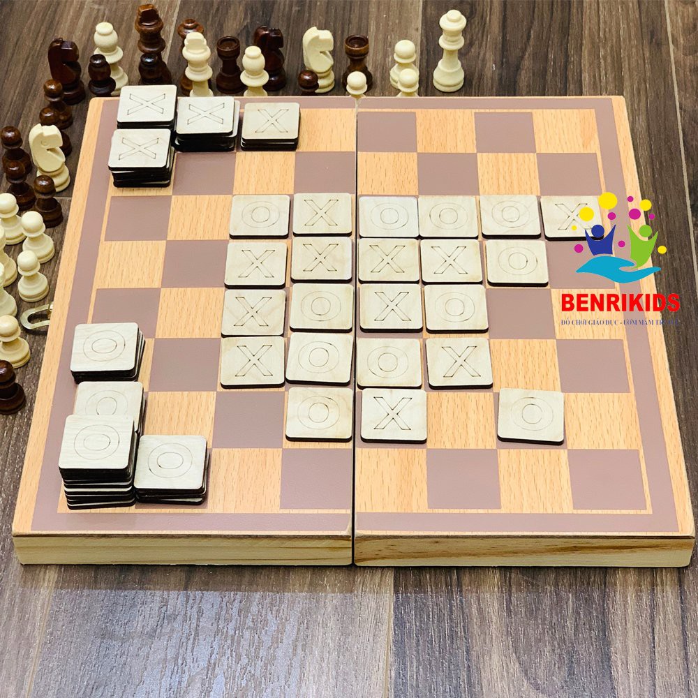 Đồ Chơi Gỗ Cờ Caro Kết Hợp Cờ Vua Giúp Rèn Luyện Tư Duy Phát Triển Trí Tuệ Dành Cho Mọi Lứa Tuổi