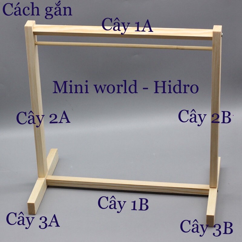 Giá treo móc gỗ quần áo búp bê Barbie. Sào treo quần áo búp bê 1/8