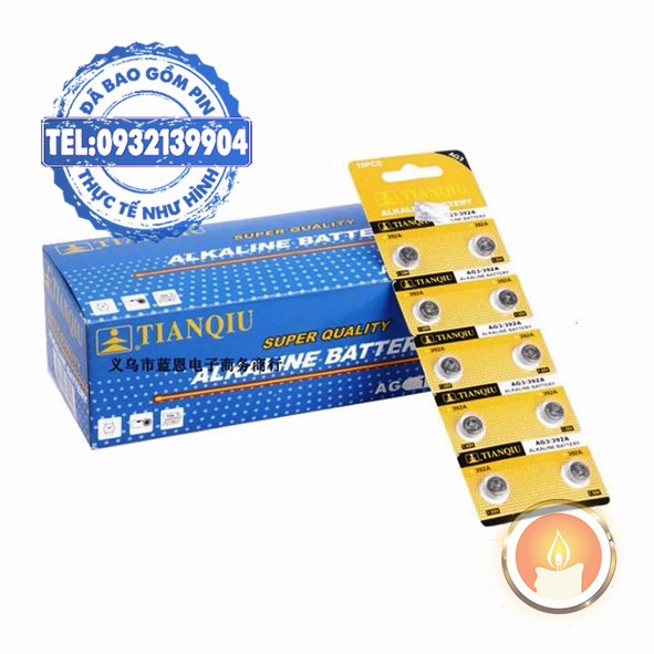 Vỉ 10 viên pin cúc áo AG3 LR41 Hiệu TianQiu