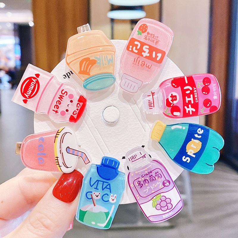 Set 10 Kẹp Tóc Hình Chai Nước Dễ Thương