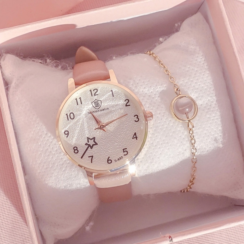 Đồng Hồ Đeo Tay Hình Trái Tim / Kỳ Lân / Hoa Anh Đào Dễ Thương Chống Thấm Nước Phong Cách Hàn