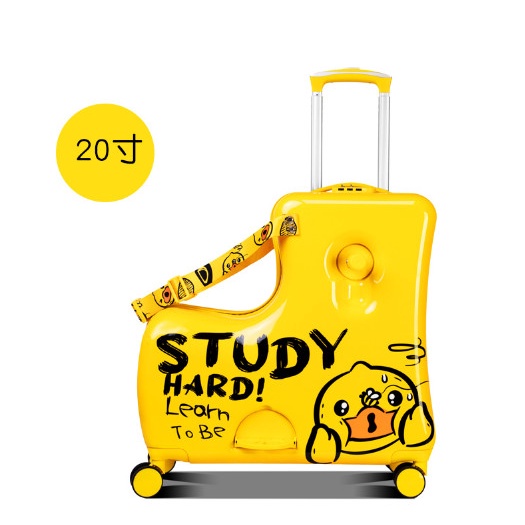 [Hàng Sẵn mới về] Vali Du lịch Vịt kéo B.duck  Study Hard Chính hãng kiêm xe ngồi cho bé