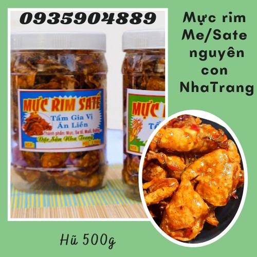 Hũ 500gr MỰC NGUYÊN CON RIM ME/SATE loại đặc biệt Nha Trang