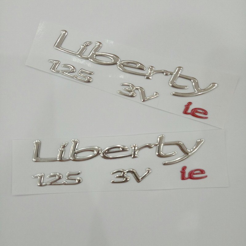 Tem chữ LIBERTY 125 3V ie nổi dán xe máy (giá 1 cặp)