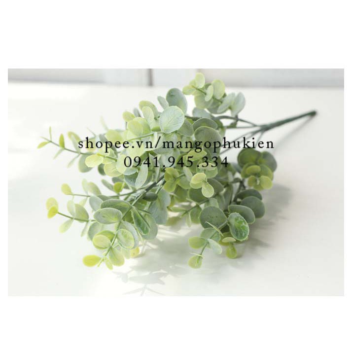 Chùm lá táo nhỏ phủ phấn trắng phụ kiện chụp ảnh decor