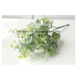 Chùm lá táo nhỏ phủ phấn trắng phụ kiện chụp ảnh decor