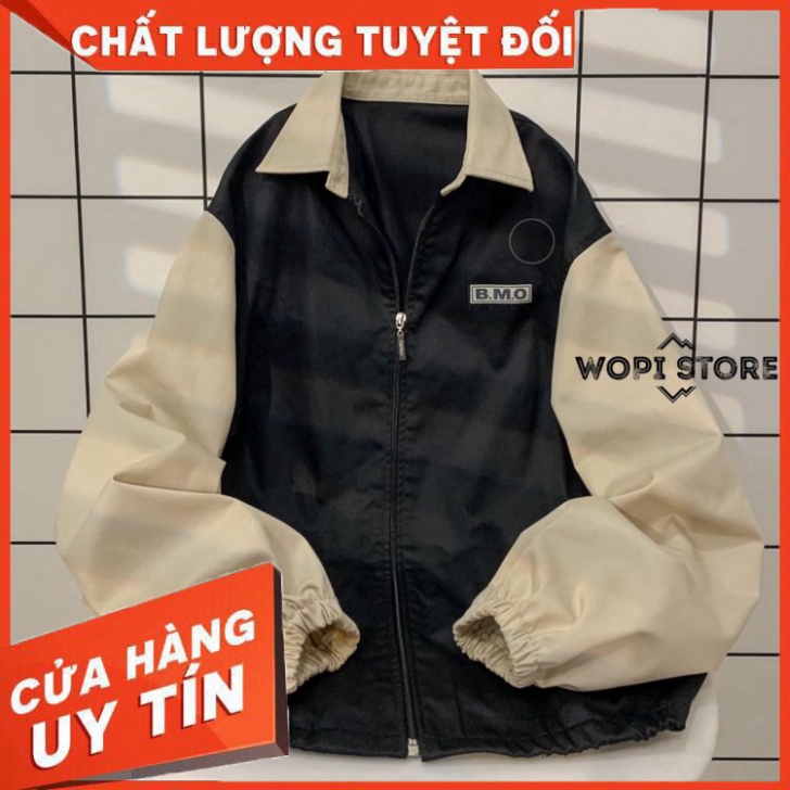 Áo Khoác Bomber BMO LAB Jacket Form Rộng Vải Kaki Lót Dù Ulzzang Unisex - Hàng nhập khẩu