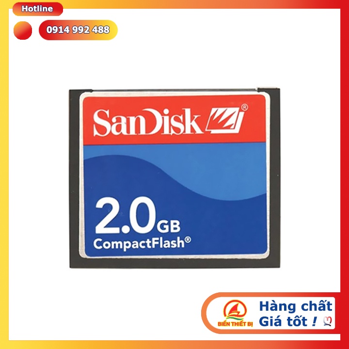 Thẻ nhớ Sandisk CompactFlash 2GB - CF memory card dùng cho máy CNC máy ảnh kỹ thuất số
