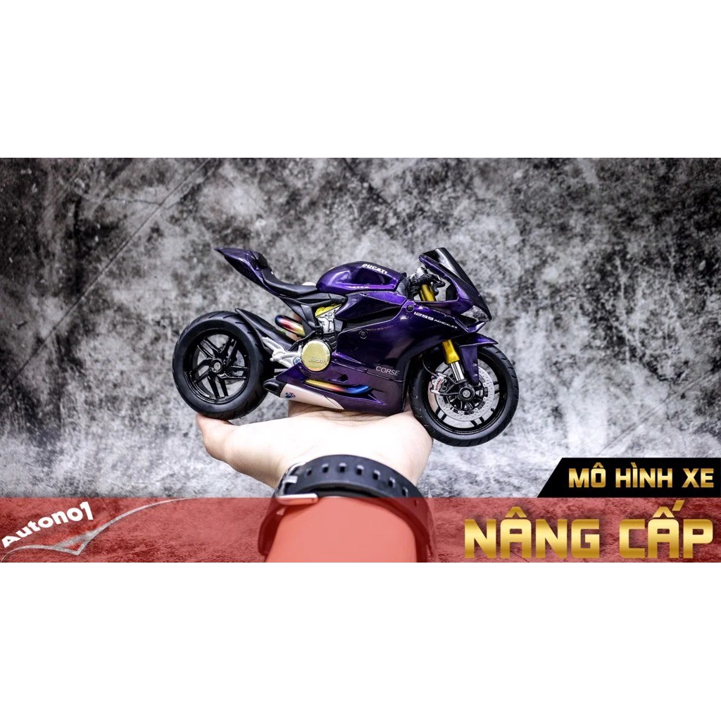 MÔ HÌNH XE ĐỘ DUCATI 1199 PURPLE 1:12 AUTONO1 D017