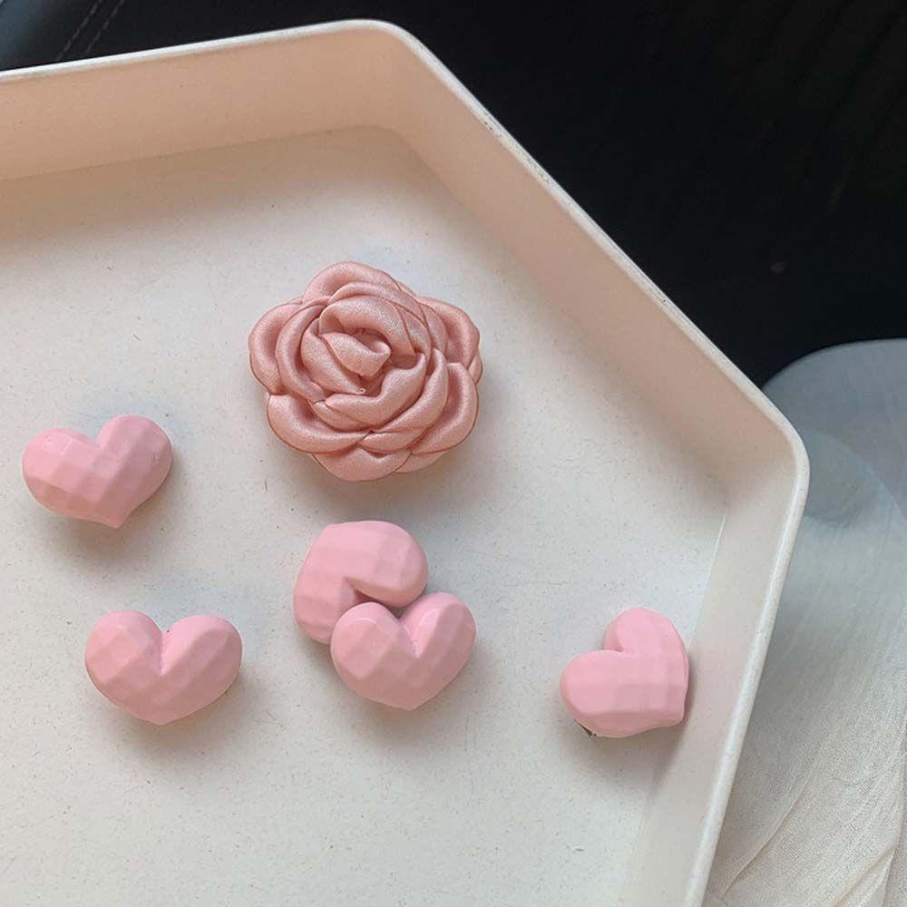 Kẹp Tóc Hình Hoa Hồng / Cá Mập Kiểu Dáng Hình Học Ngọt Ngào Dễ Phối Đồ Cho Nữ