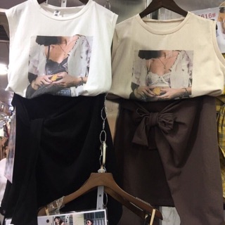 Set áo cô gái kèm chân váy buộc dây